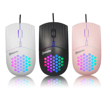 1600 DPI RGB Backlit Honeycomb Shell Mouse Wired RGB Gaming Mouse Usb/Type C Mice for Computer Ipad Tablet Macbook Air Laptop PC