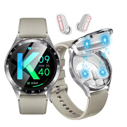 Smart Watch with Earbuds 2In1, 1.39" IPS Screen IP67 Waterproof Smartwatch (White) Bluetooth Devices Wearable Smartwatch Earbuds Smartphone Wristwatch