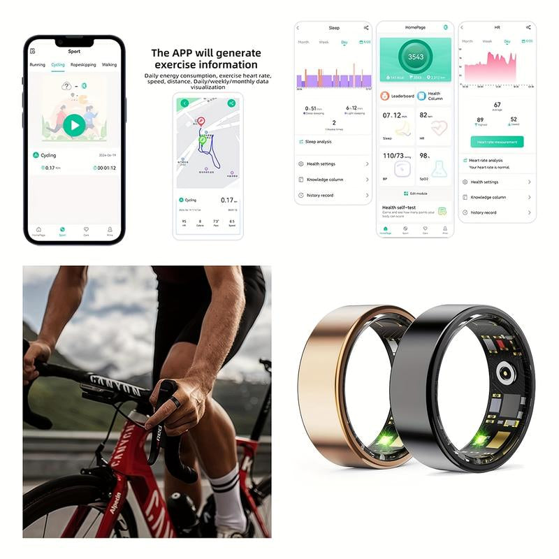 PIIY Multifunctional Smart Ring( 3Rd Gen2.0 ),Women'S/Men'S Health Ring Fitnesstracker, Sleep Tracking,Fitness Smart Ring with Multiple Sportmodes, Pedometer, IP68 Waterproof Activity Tracker Smart Ringtracker, Wearable Smart Ring