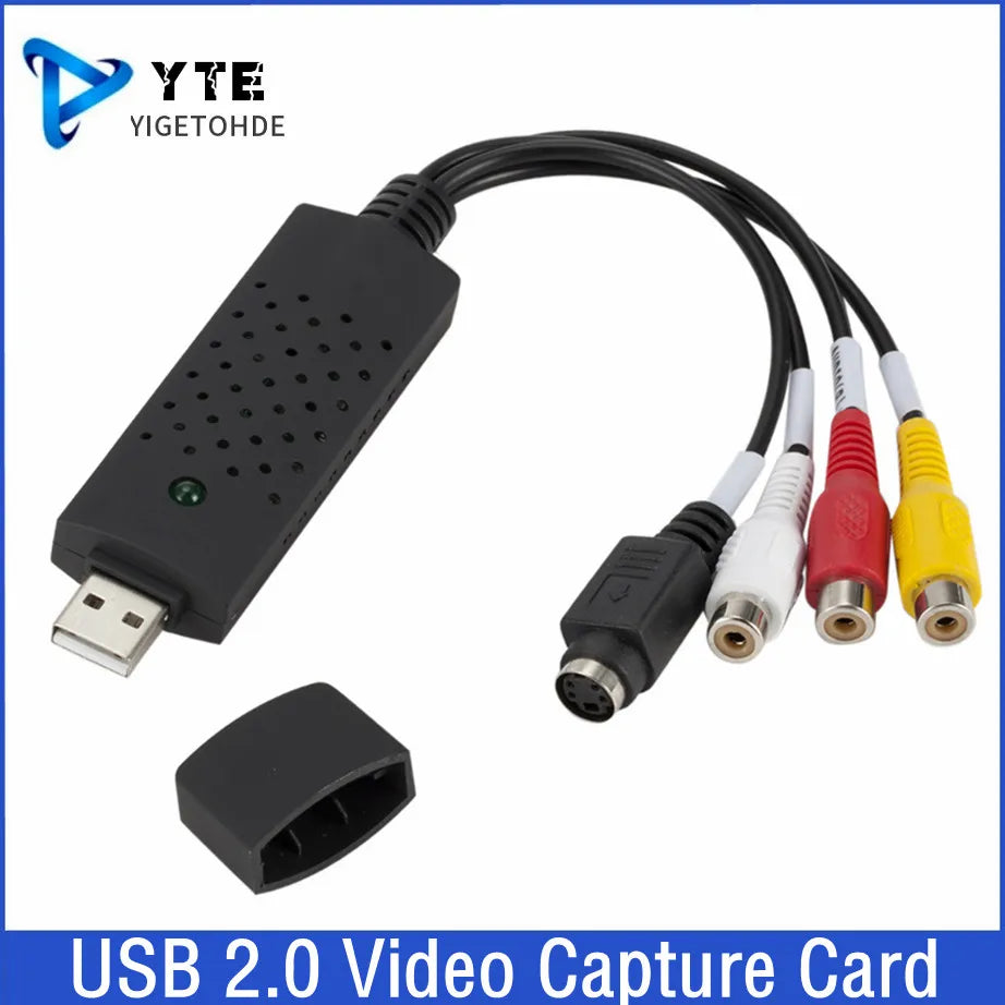 USB 2.0 VHS to DVD Converter Convert Analog Video to Digital Format Audio Video DVD VHS Record Capture Card Quality PC Adapter