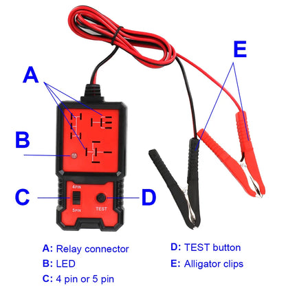 LED Indicator Light Car Battery Checker Automotive Electronic Relay Tester Car Relay Test Automotive Accessories Universal 12V