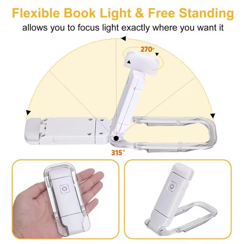 LED USB Rechargeable Book Light Reading Light Eye Protection Night Light Portable Clip Desk Light Bookmark Read Light Night Lamp