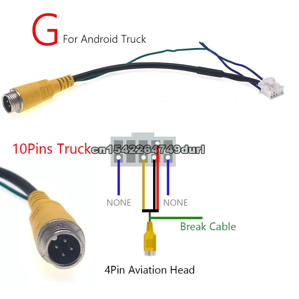 Universal 6 8 10 12 Pin Car RCA Rear View Camera Video Input Cable Adapter Wiring Connector Android Radio Accessories