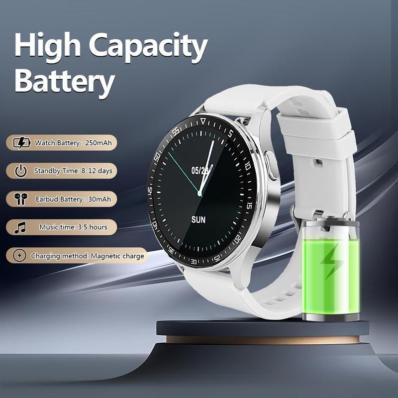 Smart Watch with Earbuds 2In1, 1.39" IPS Screen IP67 Waterproof Smartwatch (White) Bluetooth Devices Wearable Smartwatch Earbuds Smartphone Wristwatch