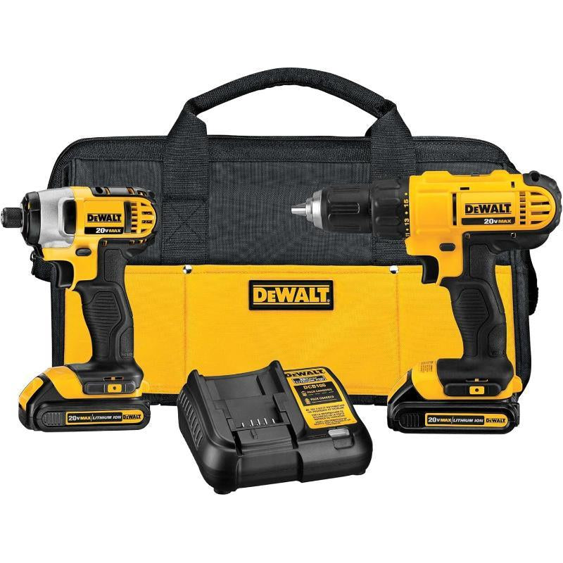 Limited-Time Deal: DEWALT 20V MAX Cordless Drill and Impact Driver, Power Tool Combo Kit with 2 Batteries and Charger (DCK240C2)