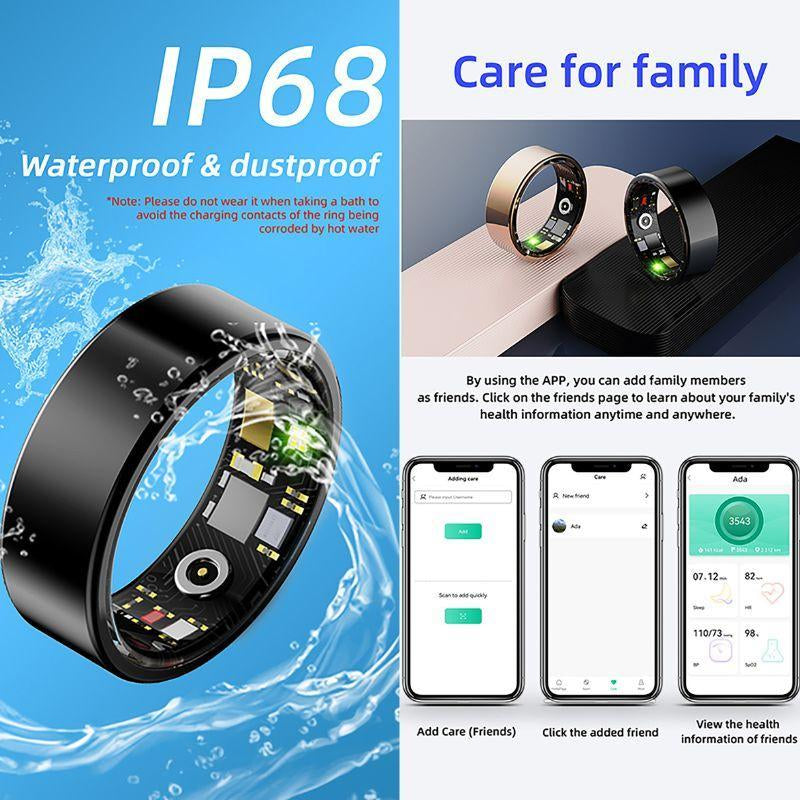 PIIY Multifunctional Smart Ring( 3Rd Gen2.0 ),Women'S/Men'S Health Ring Fitnesstracker, Sleep Tracking,Fitness Smart Ring with Multiple Sportmodes, Pedometer, IP68 Waterproof Activity Tracker Smart Ringtracker, Wearable Smart Ring