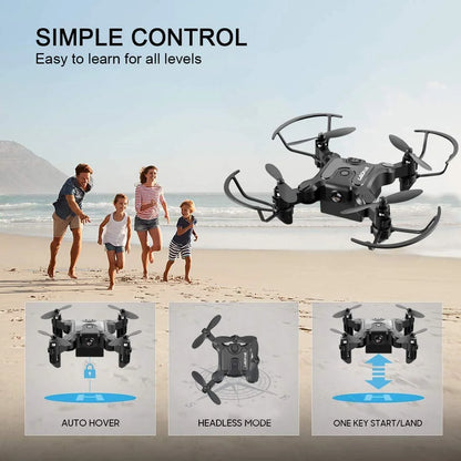 Mini Drone with 720P Camera for Kids and Adults, FPV Drone Beginners RC Foldable Live Video Quadcopter,3D Flips and Headless Mode,One Key Return,Altitude Hold,3 Modular Battery Black