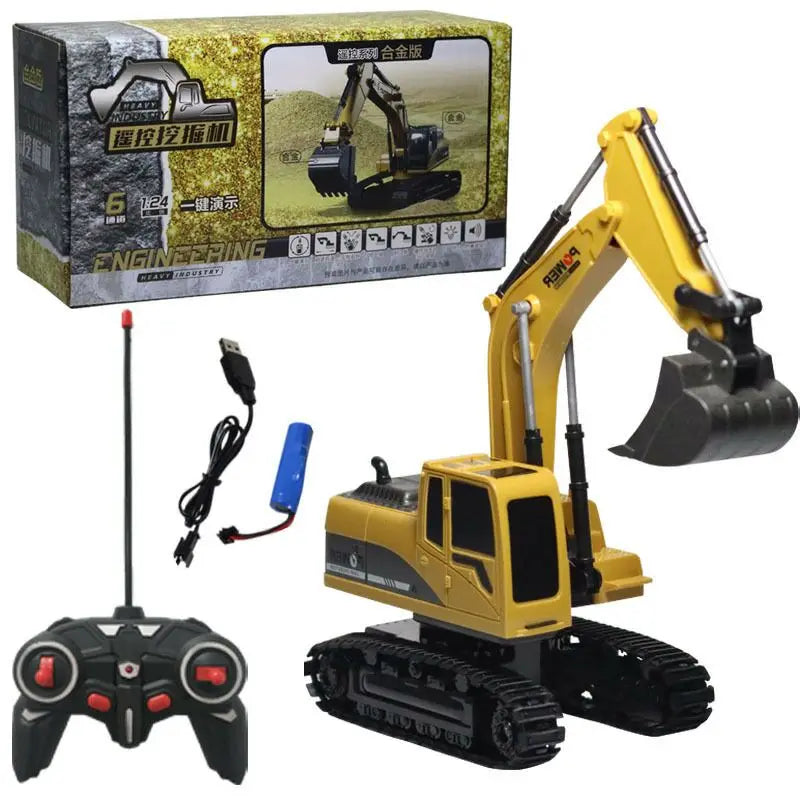 RC Excavator Dumper Car 2.4G Remote Control Engineering Vehicle Crawler Truck Bulldozer Toys for Boys Kids Christmas Gifts