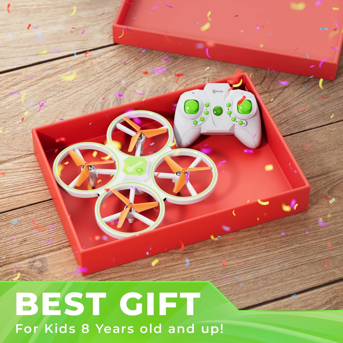 Dragonfly Mini Drone for Kids, Auto Takeoff, Altitude Hold, 360° Stunts, LED Lights, 16-Min Flight - Green