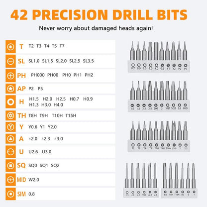 Electric Screwdriver Set 44 in 1 Mini Cordless Precision Screwdriver, Anti-Slip Handle, LED Lighting, Dual-Speed Adjustment, Long Battery Life, Professional and Durable Tool