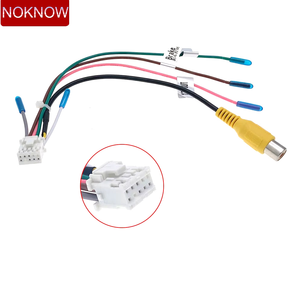 Universal 6 8 10 12 Pin Car RCA Rear View Camera Video Input Cable Adapter Wiring Connector Android Radio Accessories