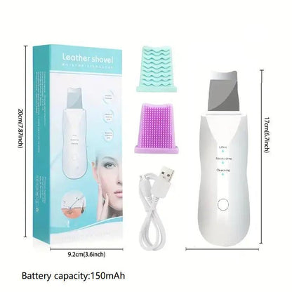 Electric Facial Skin Scrubber, Comfort Facial Deep Cleansing Tool, Skin Spatula, Facial Silicone Pore Cleaner, Rechargeable Electric Face Cleanser, USB Chargeable Ultrasonic Facial Pore Cleaner, Beauty Gifts, Skincare Tools