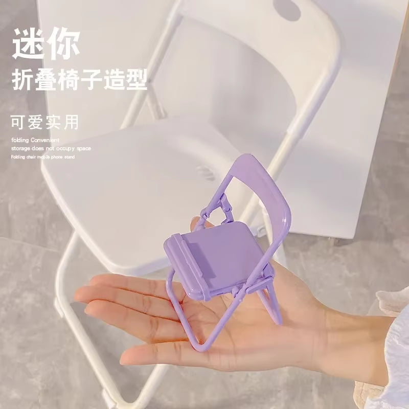 Foldable Lazy Mobile Phone Holder Cute Sweet Creative Desktop Mini Chair Stand Can Be Used as Decorative Ornaments