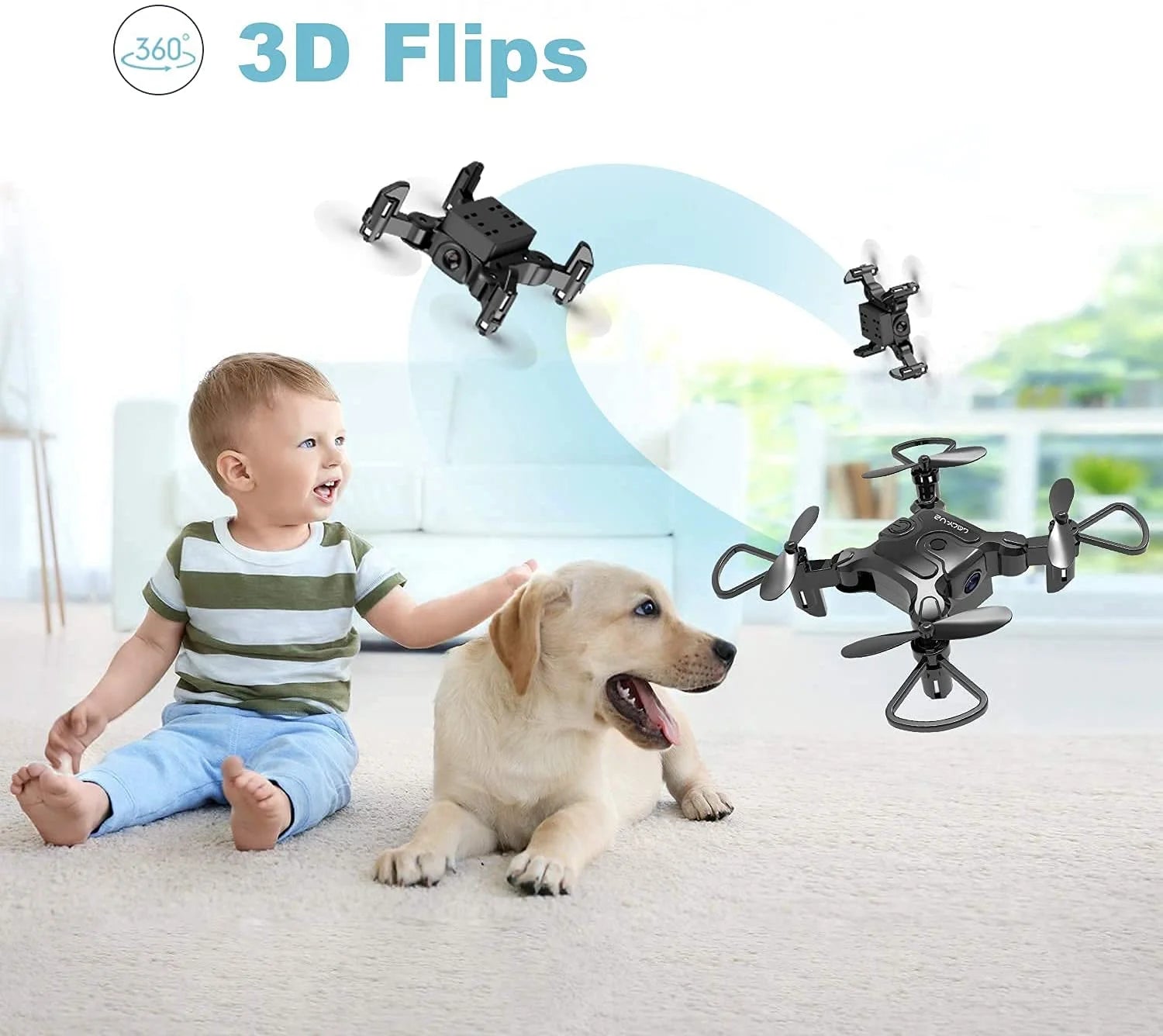 Mini Drone with 720P Camera for Kids and Adults, FPV Drone Beginners RC Foldable Live Video Quadcopter,3D Flips and Headless Mode,One Key Return,Altitude Hold,3 Modular Battery Black